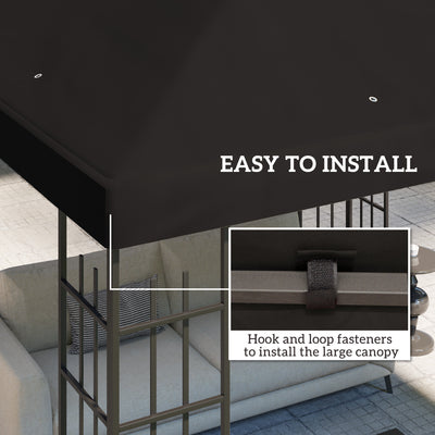 Outsunny 3 x 3(m) Gazebo Frame Replacement - Black 