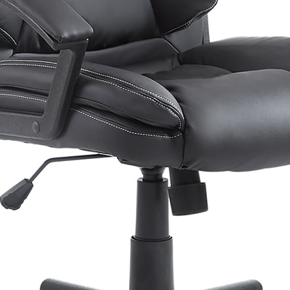 HOMCOM Office Chair, Computer Desk Chair, Mid Back Executive Chair with Adjustable Height and Swivel Rolling Wheels for Home Study, Black 