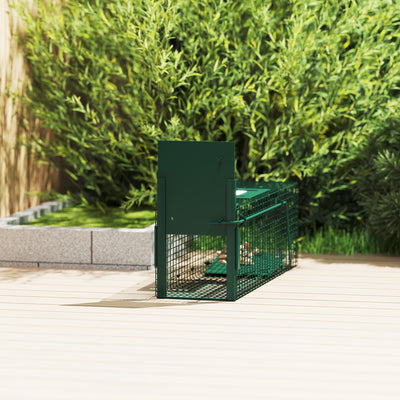 Outsunny Metal Rat Trap with Single Door, for Small Animals, Dark Green 