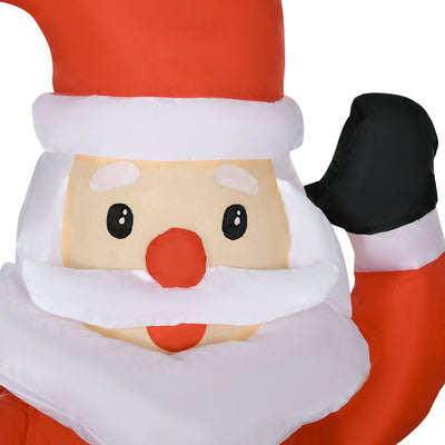 HOMCOM 4ft Christmas Inflatable Santa Claus Sledge Sleigh Reindeer Blow Up Decoration Xmas Décor for Garden 