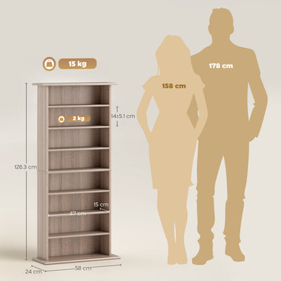 HOMCOM 360 CD Storage Unit - Natural Wood Finish 