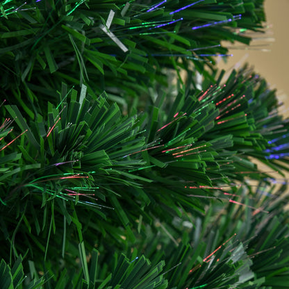 HOMCOM 5FT Pre-Lit Fibre Optic Artificial Christmas Tree Holiday Xmas Décor with Tree Topper Multi-Colour 