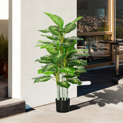 HOMCOM Artificial Evergreen Tree Fake Decorative Plant in Nursery Pot for Indoor Outdoor Decor, 120cm 