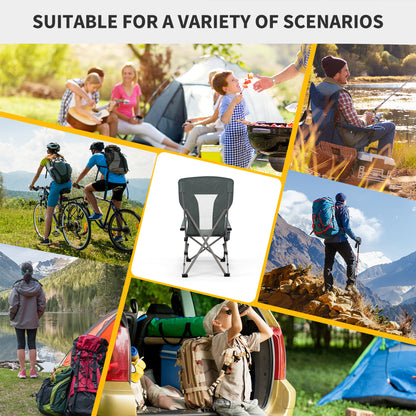 Outsunny Folding Camp Chair Portable Chair w/ Cup Holder Holds up to 136kg Perfect for Camping, Festivals, Garden, Caravan Trips, Fishing, Beach and BBQs 
