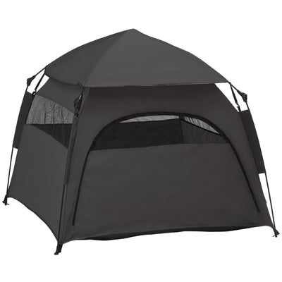 PawHut Foldable Dog Cat Tent with Water-Resistant Oxford, Carry Bag for Extra Large Dog, Charcoal Grey 