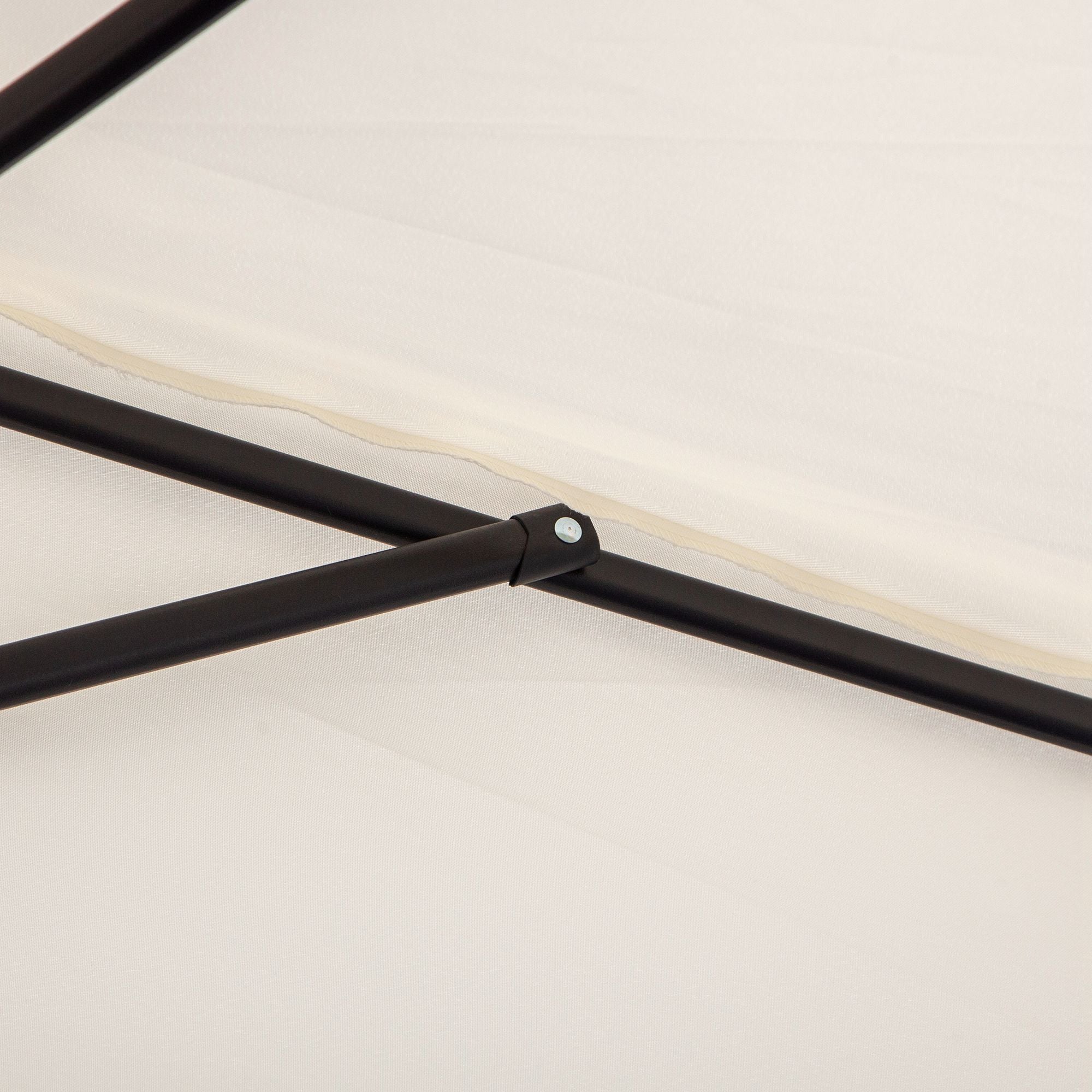 Outsunny 3(m) Half Parasol, Semi Round Umbrella with Metal Frame, Crank Handle for Balcony, Garden, Cream White 