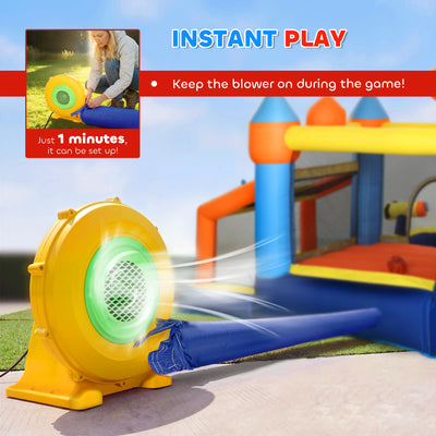 AIYAPLAY Bouncy Castle for Kids, Inflatable Bounce House with Slide, Pool (Ball Pit), Climbing Wall and Blower for Outdoor 
