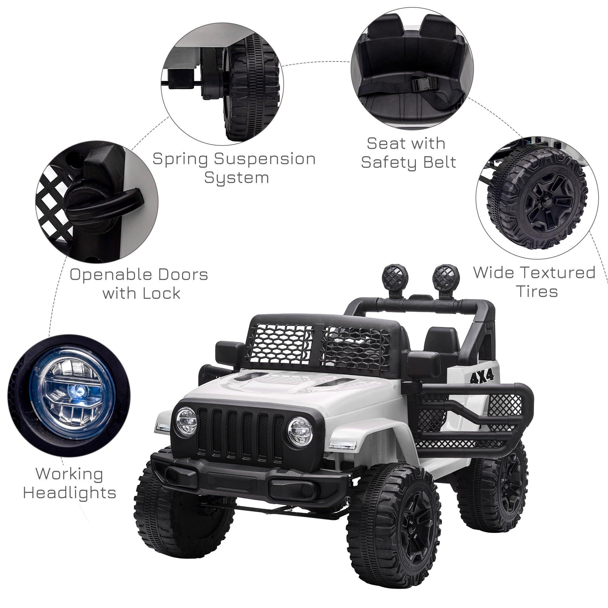 HOMCOM 12V Kids Electric Ride On Car Truck Toy SUV with Remote Control for 3-6 Yrs 