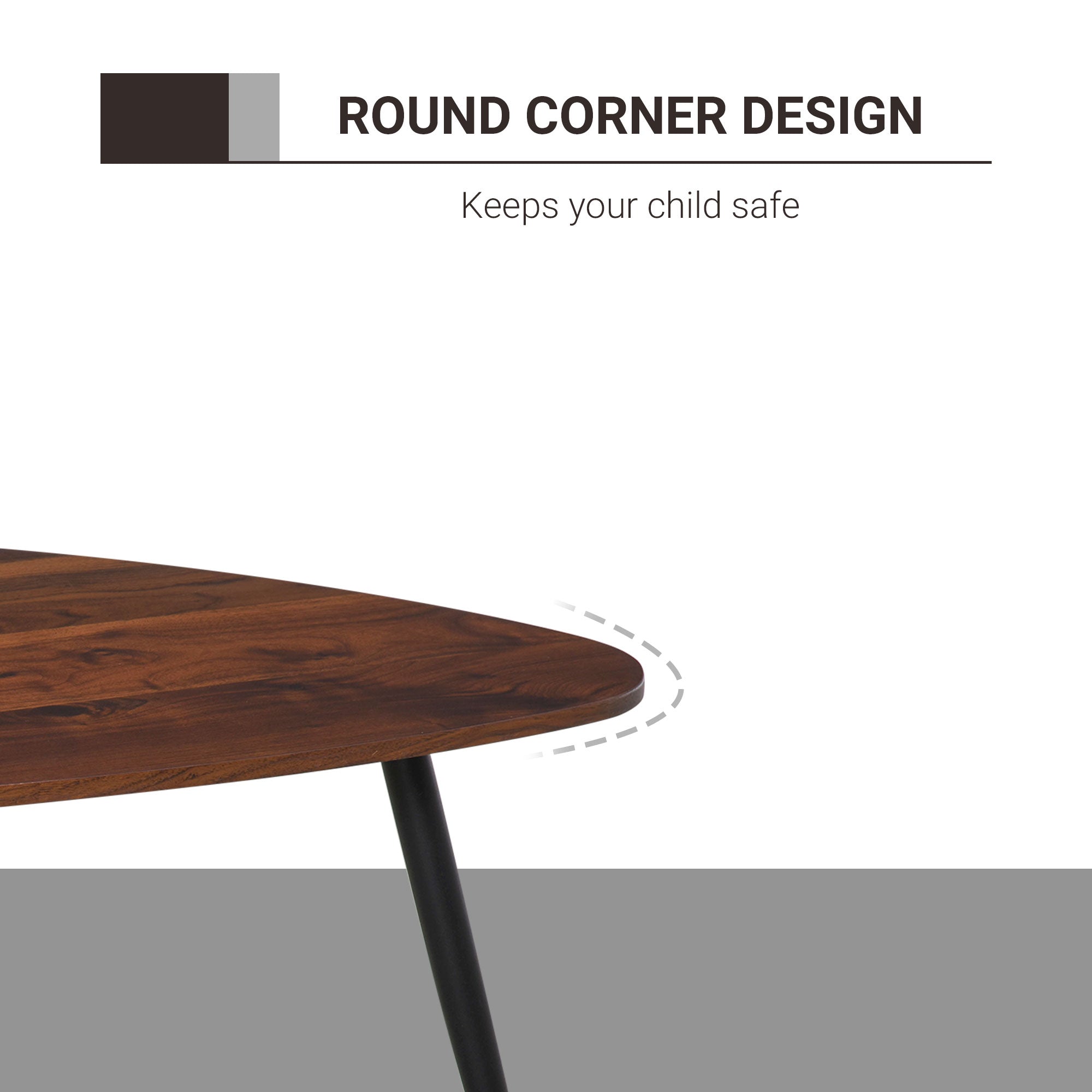 HOMCOM Set of Two Scandinavian-Style Coffee Tables - Walnut 
