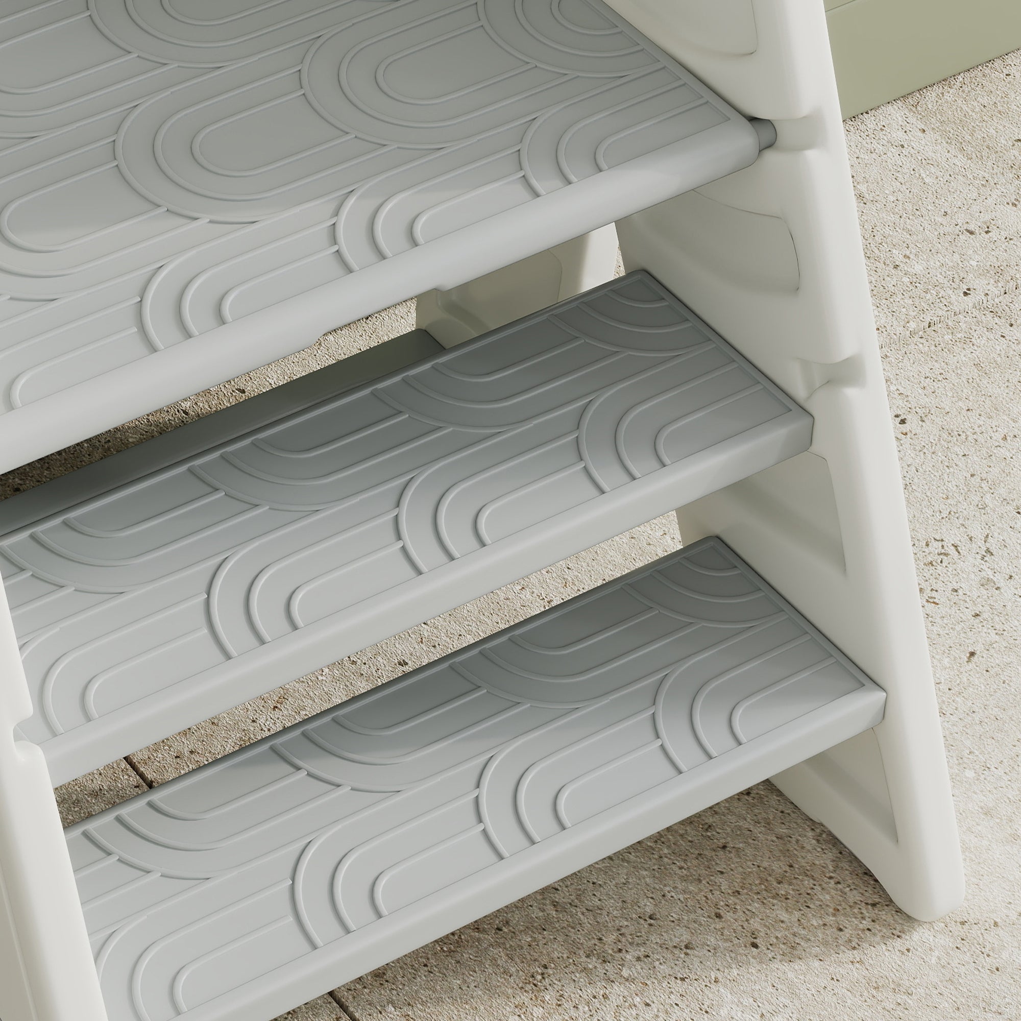 AIYAPLAY Foldable and Adjustable Toddler Tower with Handle, Non-Slip, Grey 