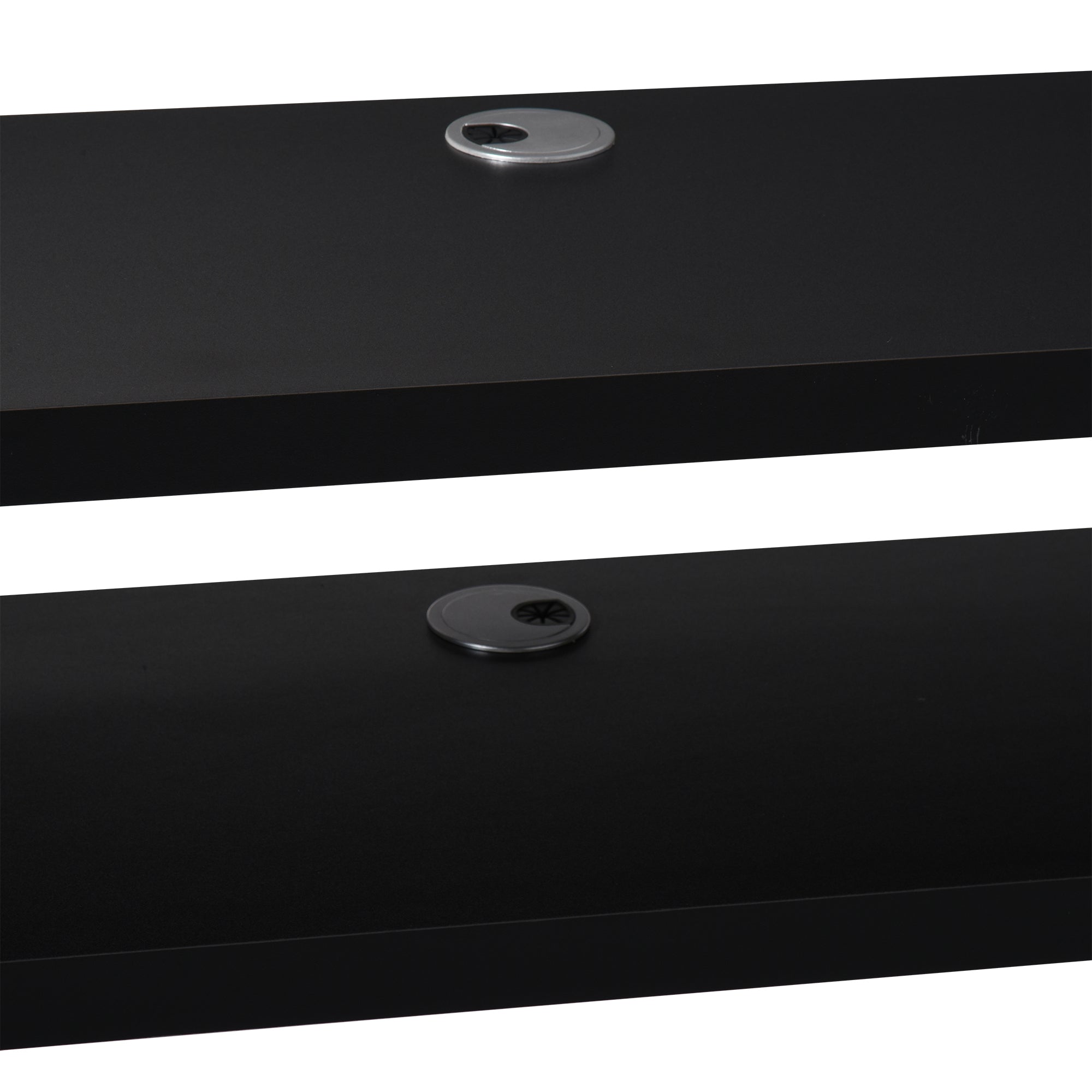 HOMCOM Floating TV Unit, Wall Mounted TV Stand with Open Shelf and 2 Cable Holes, Entertainment Unit for Living Room, Black 