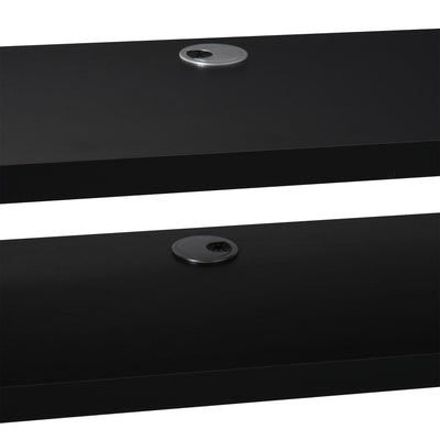 HOMCOM Floating TV Unit, Wall Mounted TV Stand with Open Shelf and 2 Cable Holes, Entertainment Unit for Living Room, Black 