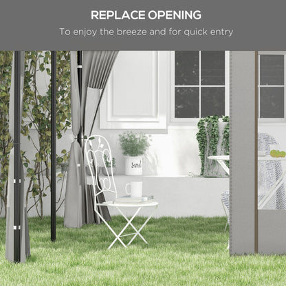 Outsunny Set of Two 295cm Replacement Canopy Walls - Grey