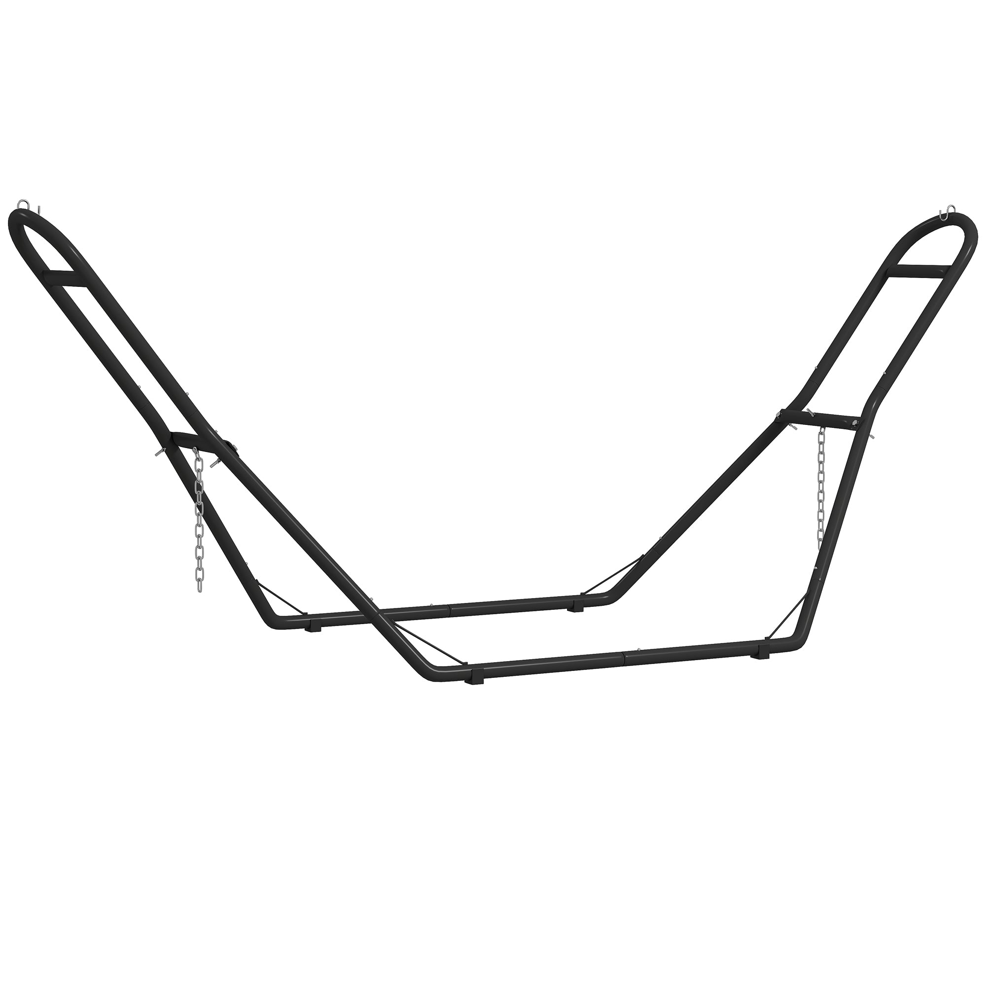 Outsunny 9ft Hammock Stand Adjustable Hammock Frame with Non-Slip Feet for Indoor Outdoor, 150 kg Capacity, Black 