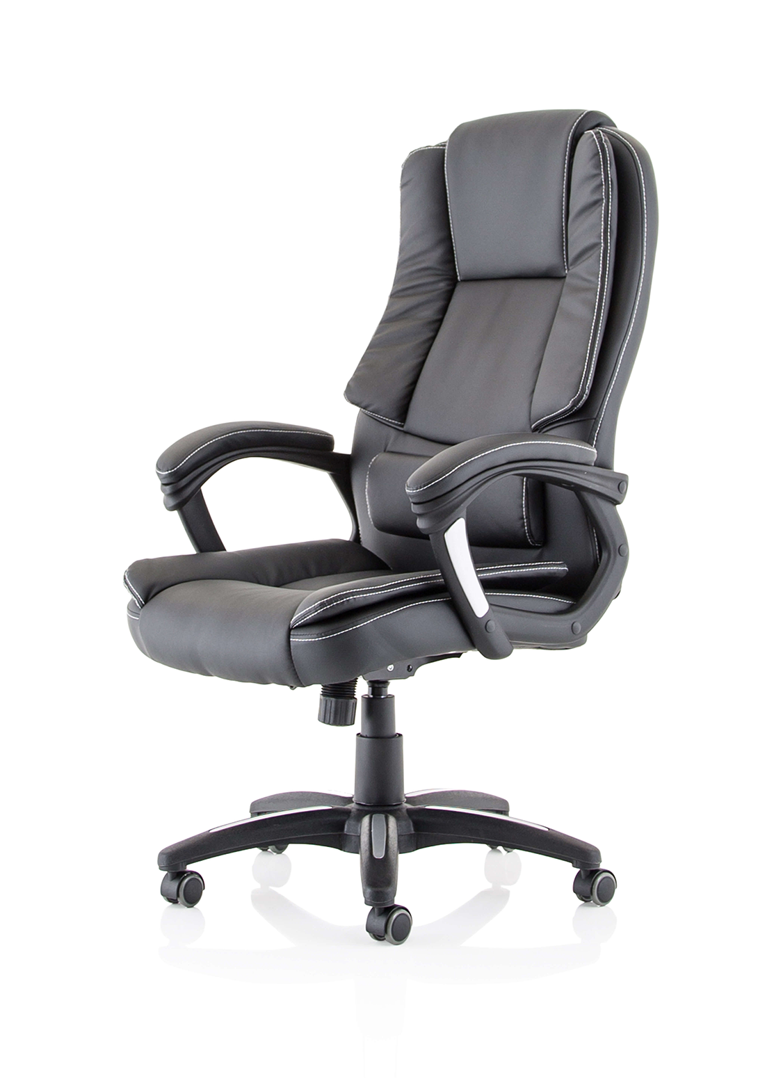 Dakota High Back Black Leather Executive Office Chair with Arms