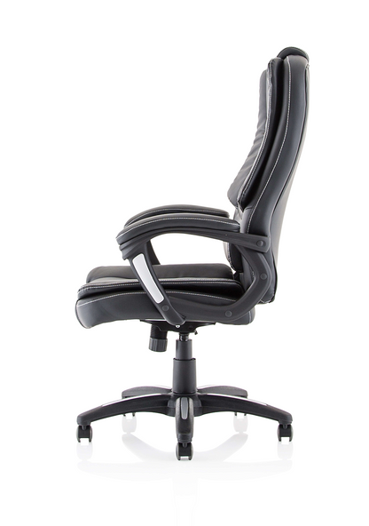 Dakota High Back Black Leather Executive Office Chair with Arms