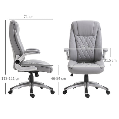 Vinsetto Faux Leather Executive Swivel Office Chair - Grey 