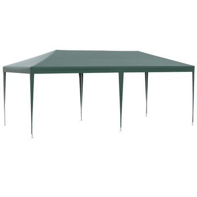 Outsunny 6x3 m Party Tent Gazebo Marquee Outdoor Patio Canopy Shelter with Windows and Side Panels, Green 
