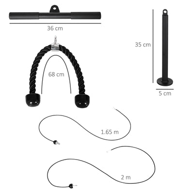 SPORTNOW Cable Machine Pulley System, Lats Pull Down System, with DIY Loading Weight Pin 