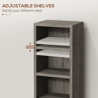 HOMCOM Set of Two 102 CD Storage Units - Dark Wood-Effect 