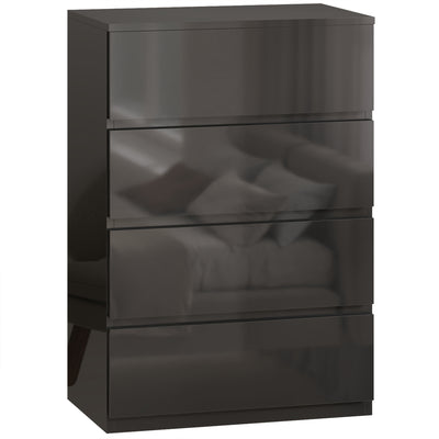 HOMCOM Chest of Drawers, 4-Drawer Storage Cabinets, Modern Dresser, Storage Drawer Unit for Bedroom 