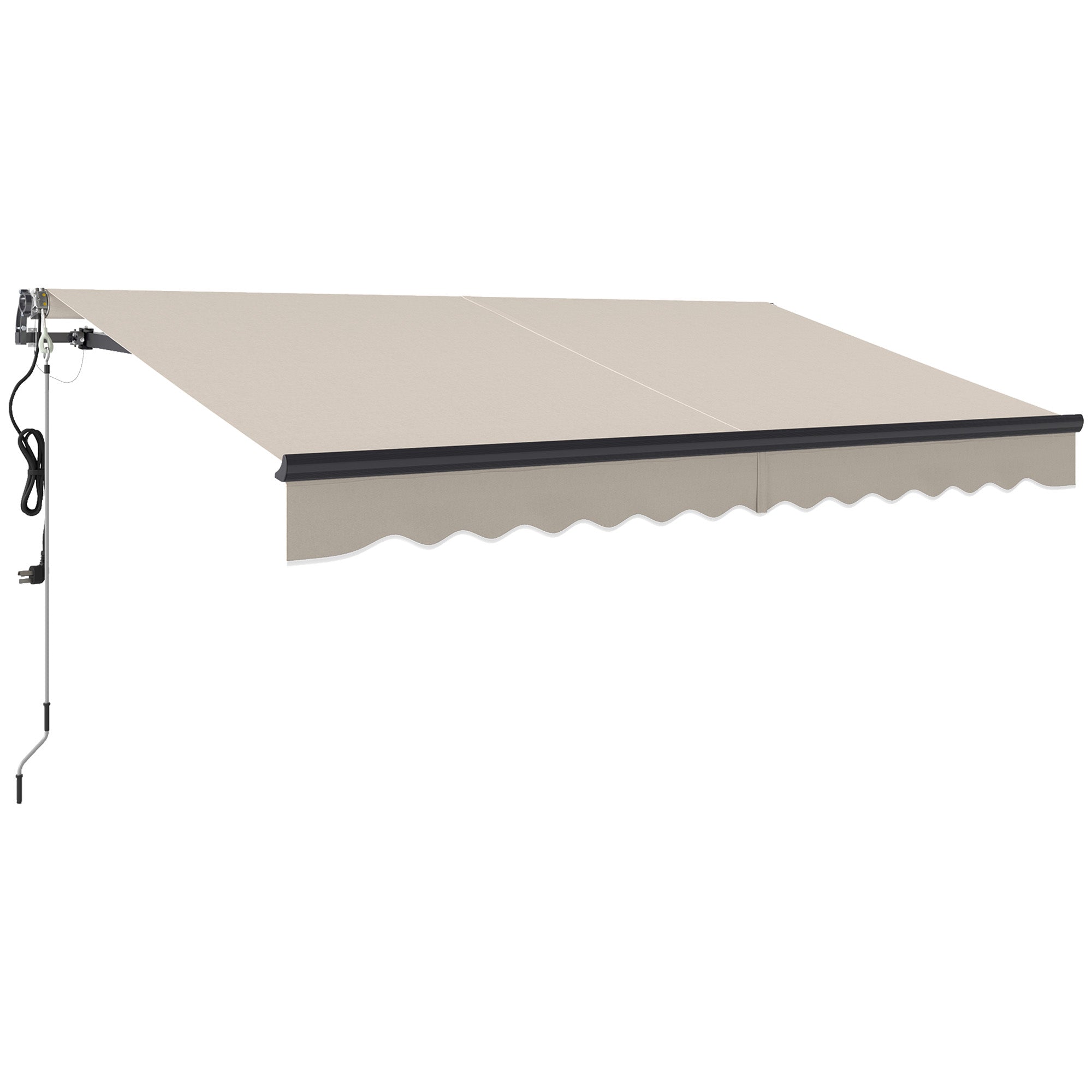 Outsunny 3.5 x 3m Electric/Manual Awning, with Remote - Beige 