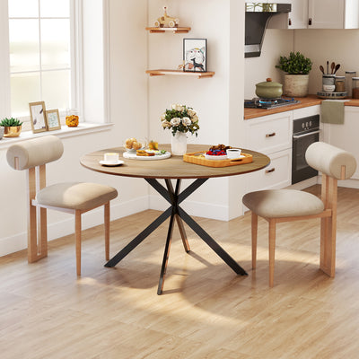 HOMCOM Dining Table for 4, 120 cm Industrial Kitchen Table with Wood Effect Tabletop and Steel Legs, Oak 