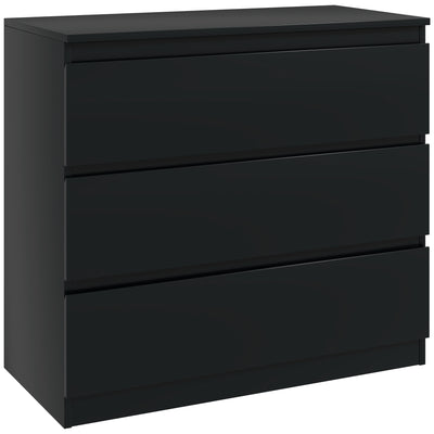 HOMCOM Chest of Drawers, 3-Drawer Storage Organiser Unit for Bedroom, Living Room, Black 