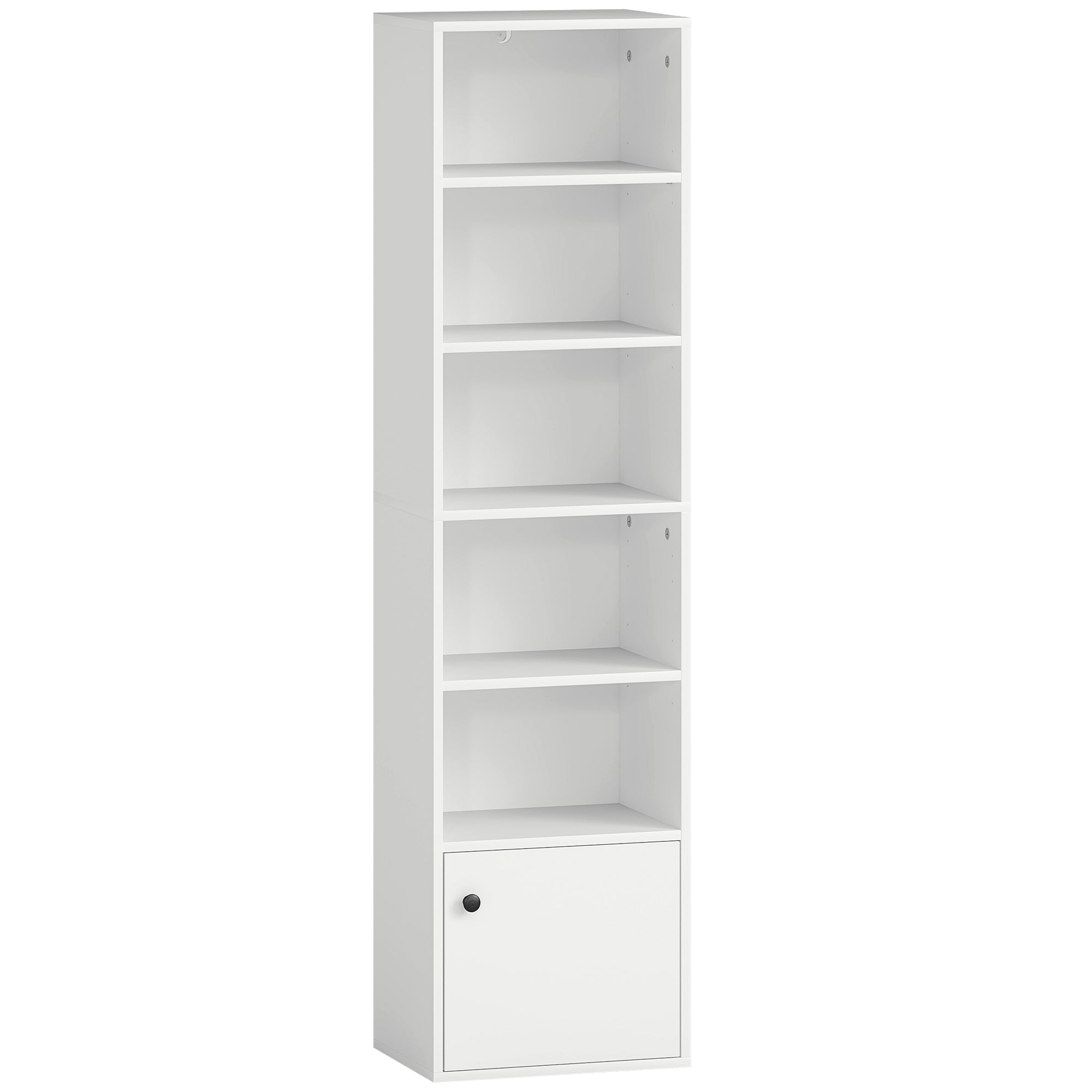 HOMCOM 6-Tier 156 cm Tall Bookcase - White 