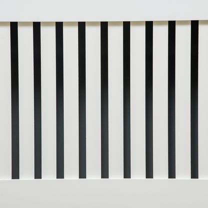 HOMCOM Slatted Radiator Cover Painted Cabinet MDF Lined Grill in White (172L x 19W x 81H cm) 