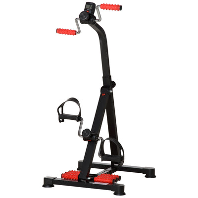 HOMCOM Portable Exercise Bike for Home Pedal Exerciser Height-adjustable 56L x 44- 56W x 75- 97H cm Black and Red 