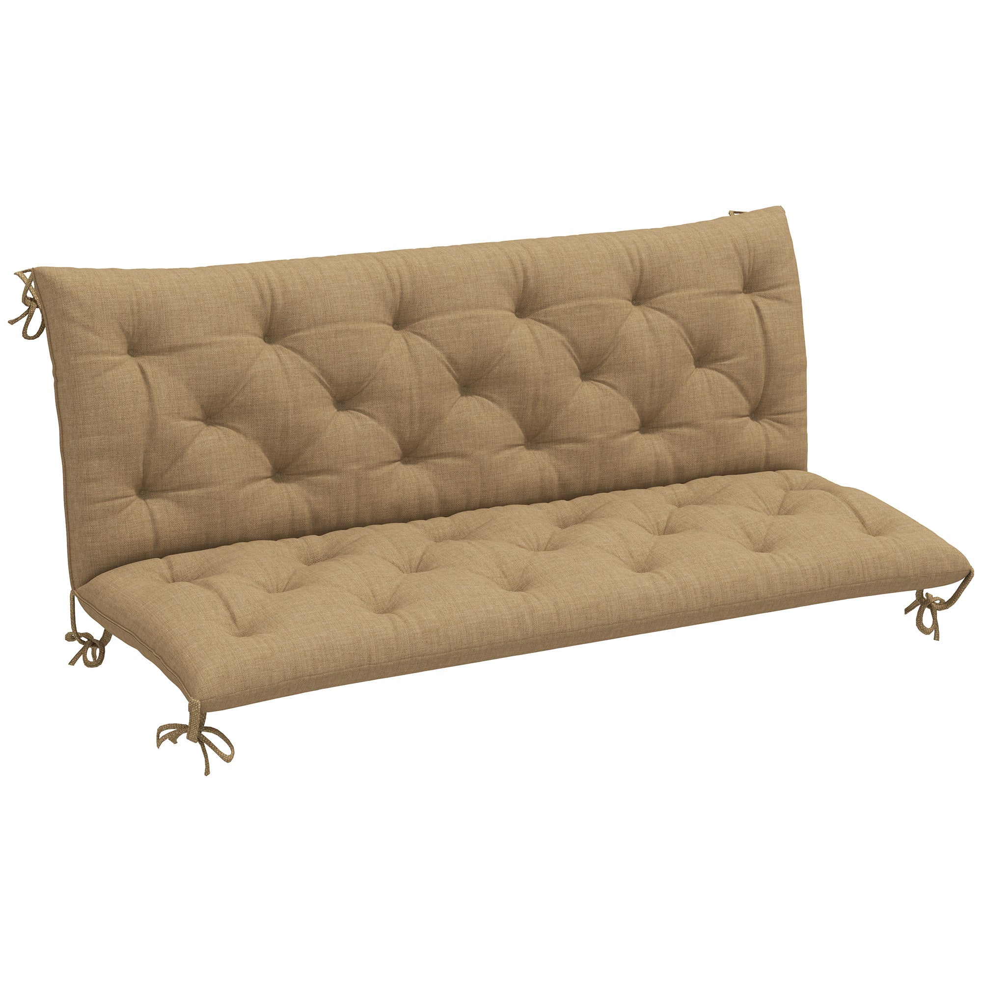 Outsunny Three-Seater Bench Cushion - Khaki 