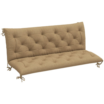 Outsunny Three-Seater Bench Cushion - Khaki 