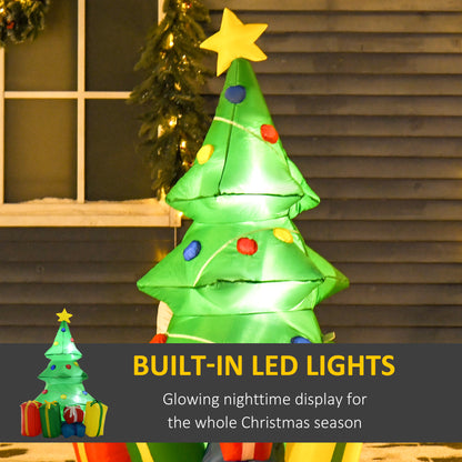 HOMCOM 5ft Inflatable Christmas Tree Xmas Air Blown Holiday Decoration LED Lawn Yard Outdoor Ornaments 