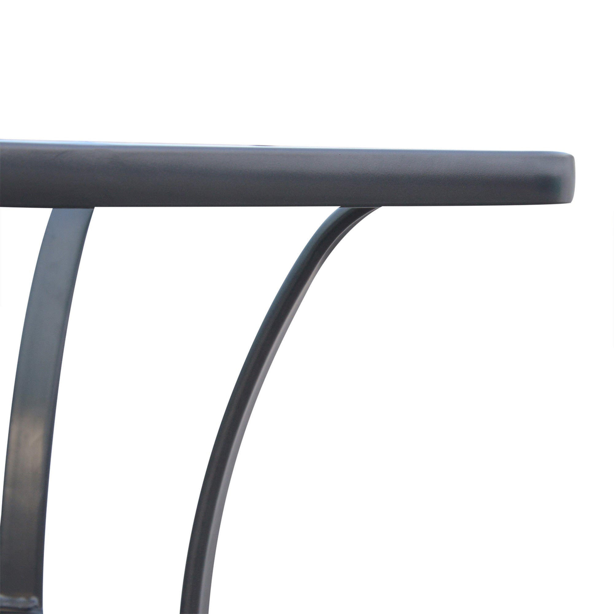Outsunny Square Garden Table, Outdoor Coffee Table with Tempered Glass Top, Bar Bistro Dining Table, Metal Frame for Patio, Balcony, 68.5 x 68.5 x 84cm 
