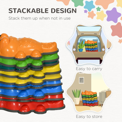 ZONEKIZ 9PCs Kids Stepping Stones, Crocodile-Designed Sensory Toys, with Anti-Slip Edge Balance River Stones 