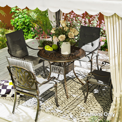 Outsunny Set of Four Padded Garden Seat Cushions - Light Grey 