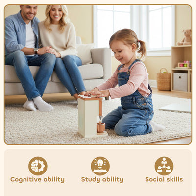 AIYAPLAY Kids Wooden Coffee Machine Toy, Pretend Play Kitchen Accessories Gift for Boys and Girls Ages 3+ 
