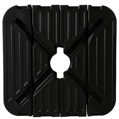 Outsunny Set of 4 Cantilever Parasol Base Stand Outdoor Umbrella Weights, Up to 130kg Sand or 90kg Water Filled, Black 