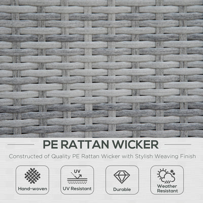 Outsunny Four-Piece Half-Square Rattan Sofa Set - Mixed Grey 