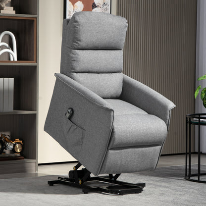 HOMCOM Electric Riser Recline Armchair, with Footrest - Grey 
