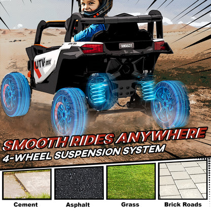 AIYAPLAY 12V Kids Ride On Car with Remote Control, Kids Electric Car with Suspension System, Music, for Ages 3-5 Years, Orange