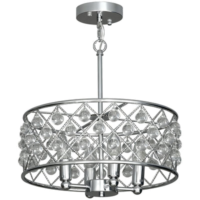 HOMCOM 51 Crystallite Four-Bulb Chandelier - Silver-Tone 