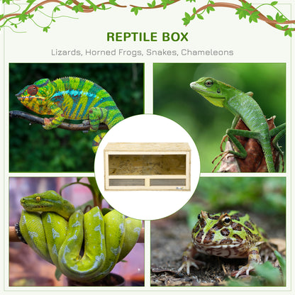 PawHut Reptile Terrarium Vivarium Habitat w/ Transparent Sliding Doors, Breathable Mesh, for Lizards, Horned Frogs, Snakes and Chameleons, 60 x 29.5 x 29.5cm 