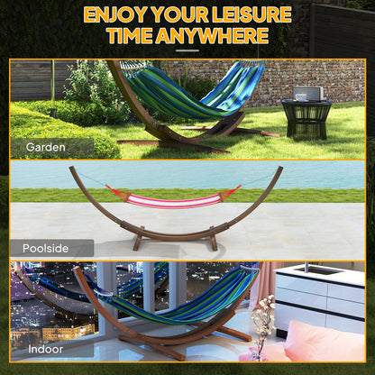 Outsunny 3.25m Wooden Hammock Stand Universal Fit Garden Picnic Camp Accessories, Brown 