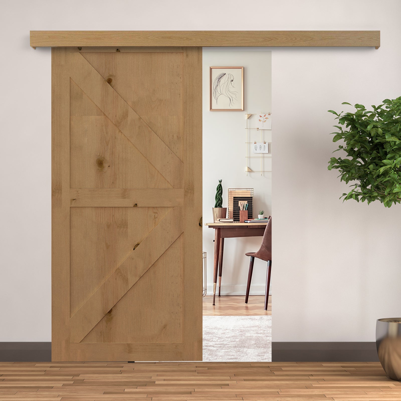 HOMCOM 6.5FT/2000mm Modern Sliding Barn Door Closet Hardware Track Kit Aluminium Track System Unit For Single Wooden Door 