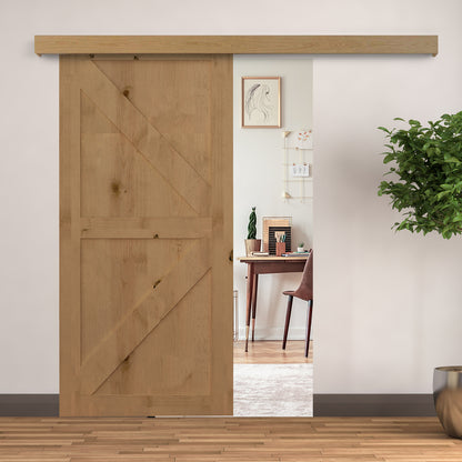 HOMCOM 6.5FT/2000mm Modern Sliding Barn Door Closet Hardware Track Kit Aluminium Track System Unit For Single Wooden Door 