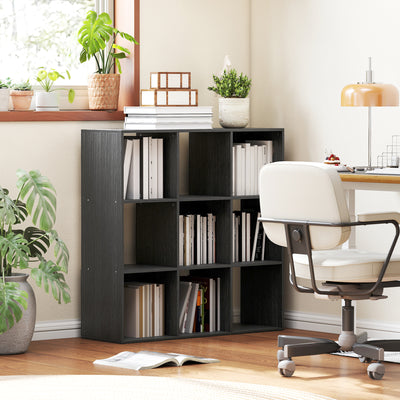 HOMCOM Nine-Cube Storage Shelf - Black 