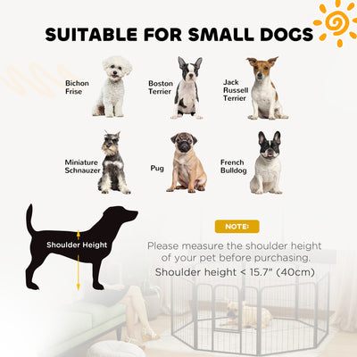 PawHut 8 Panels Heavy Duty Dog Playpen with Door Indoor Outdoor, for Small Dogs, 60cm High 