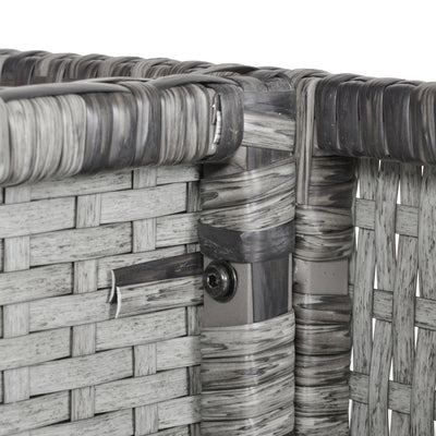 Outsunny 8-Seater Rattan Dining Set Garden Furniture Cushion Seat Woven Rattan Grey 